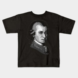 Mozart Black and White Kids T-Shirt